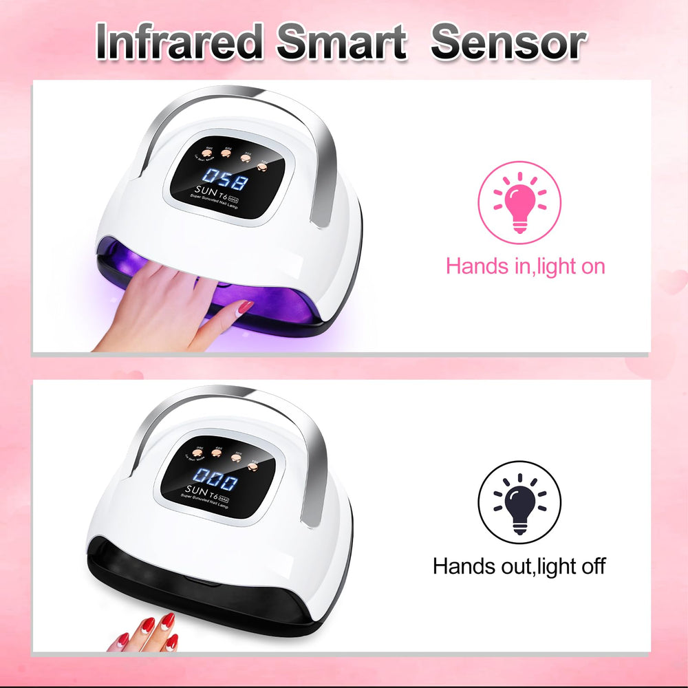 LKE UV Nail Lamp four-timer panel demonstrates versatile curing options.