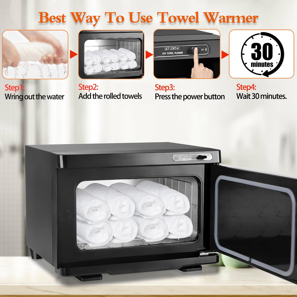 LKT COBTAC hot towel warmer compact design suits small studios and home use.