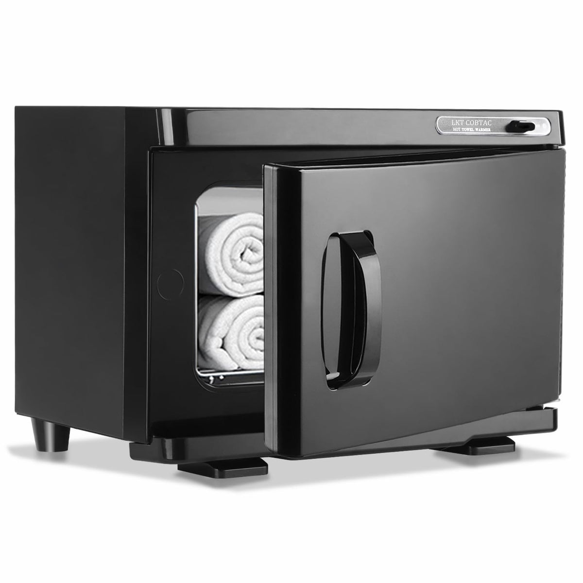 LKT COBTAC hot towel warmer front view showcases compact spa-ready design for salons.