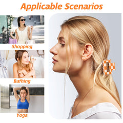 LLOUSSAK semicircular square checkered clip orange-white for styling