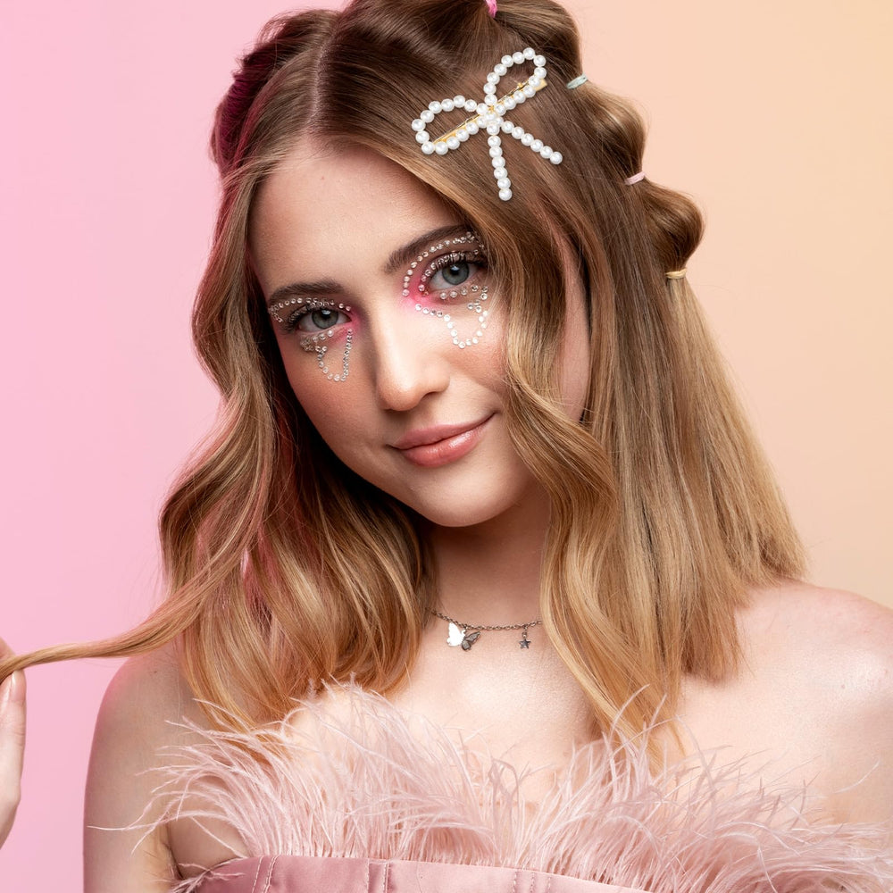 LLOUSSAK Pearl Bow Clip anti-slip design keeps hair secure all day.