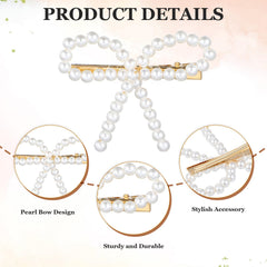 LLOUSSAK Pearl Bow Clip worn in hair offers versatile daily glamour.