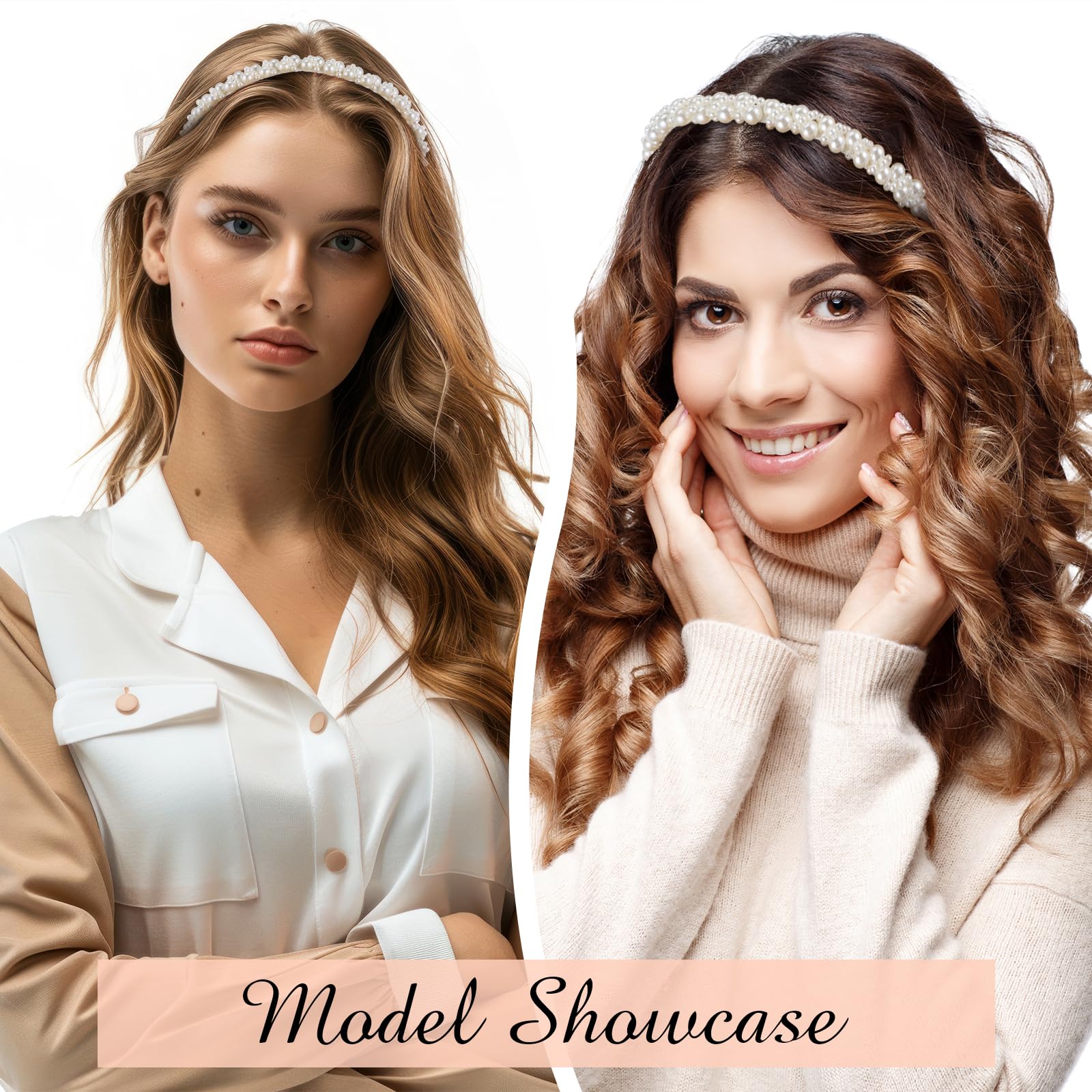 LLOUSSAK pearl headband comfort-fit design ideal for long events and photography