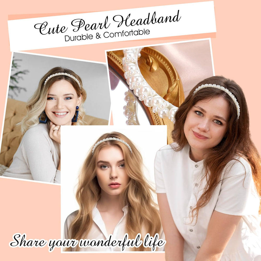 LLOUSSAK pearl headband on model demonstrates comfortable fit and everyday wearability