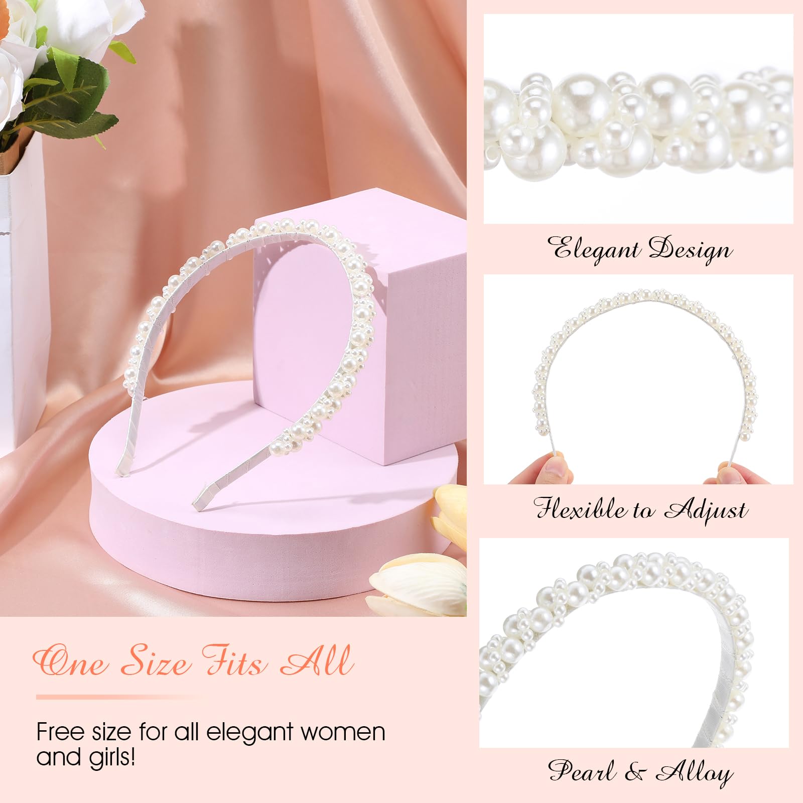 LLOUSSAK pearl headband small pearls detail emphasizes delicate craft and charm
