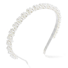 LLOUSSAK pearl headband white closeup highlights elegant faux pearls for formal looks