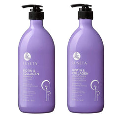 L LUSETA biotin-collagen shampoo bottle boosts volume for fuller-looking hair