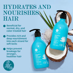 L LUSETA Coconut Milk Conditioner texture shows rich nourishment for smooth hair.