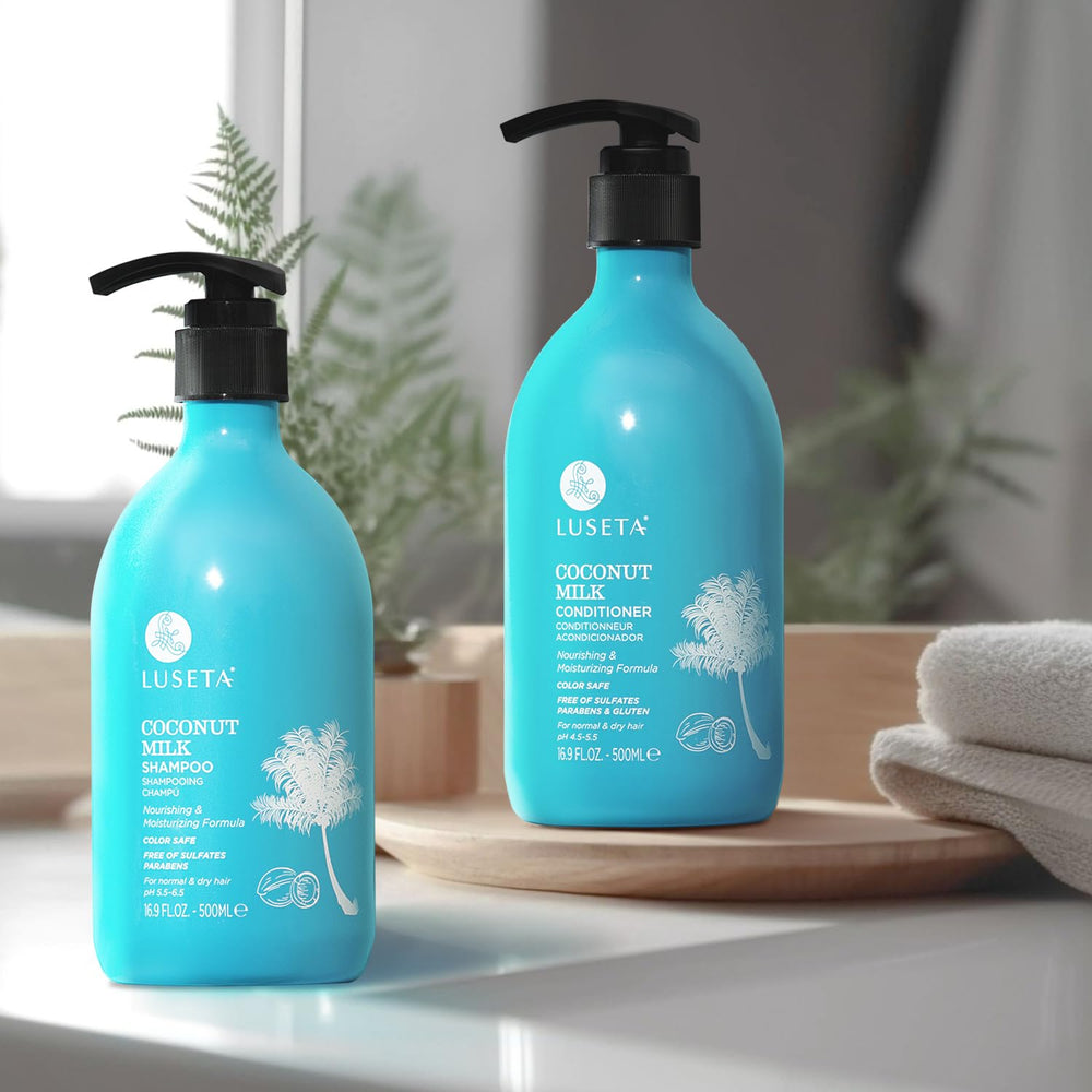 L LUSETA Coconut Milk Shampoo ingredients with vitamin E for hair health support.