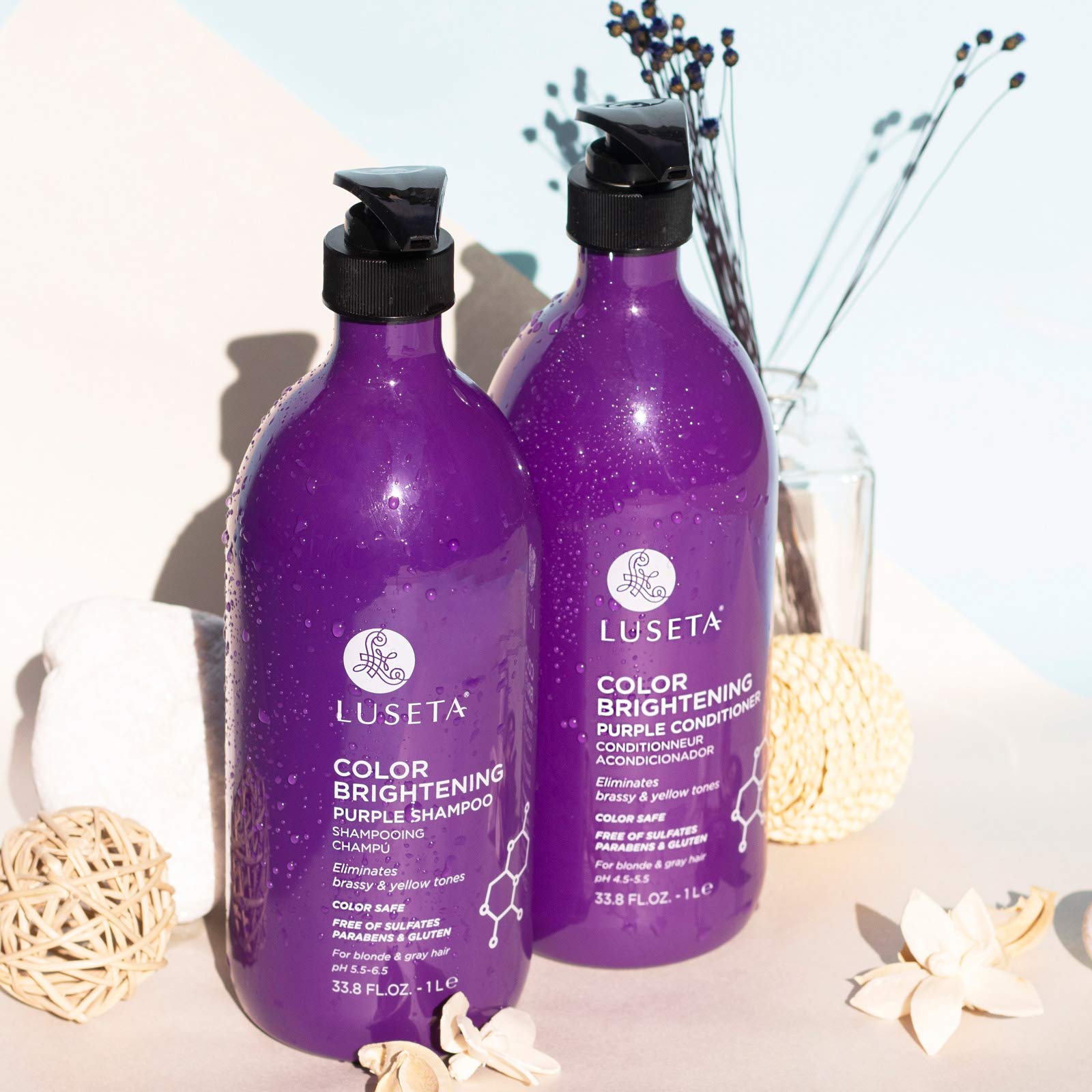 L LUSETA coconut oil-infused haircare bottle, natural moisture boost