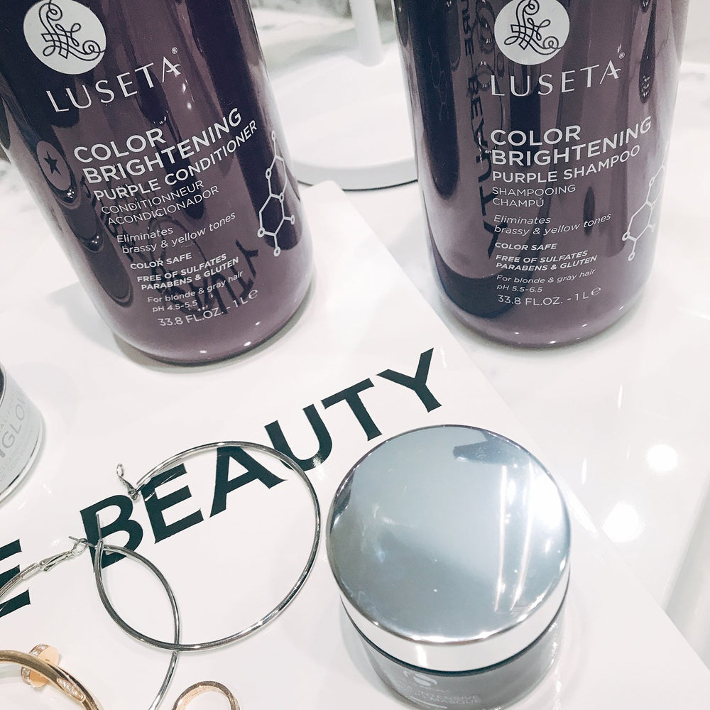 L LUSETA color-safe haircare display, color-treated hair compatibility