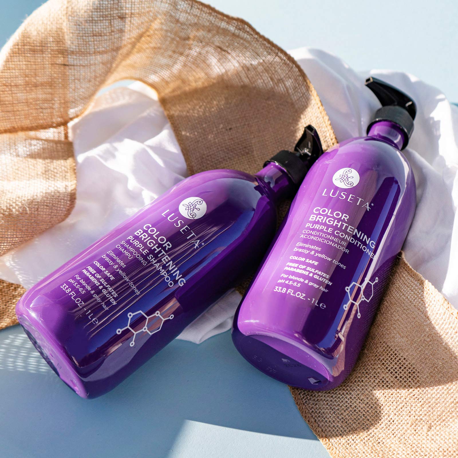 L LUSETA shampoo close-up, pH-balanced cleansing formula