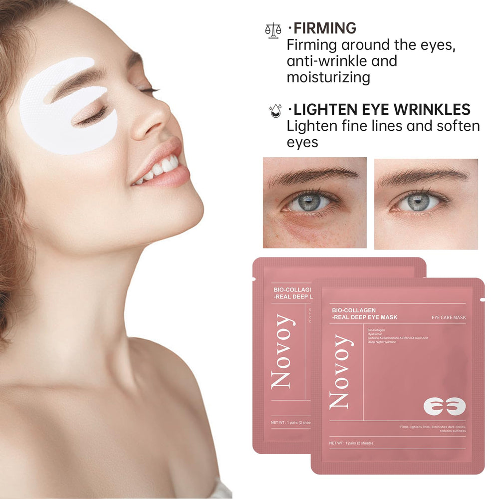 LLVYUO Novoy Rose eye patches texture close-up showcasing nourishing collagen