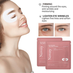 LLVYUO Novoy Rose eye patches texture close-up showcasing nourishing collagen