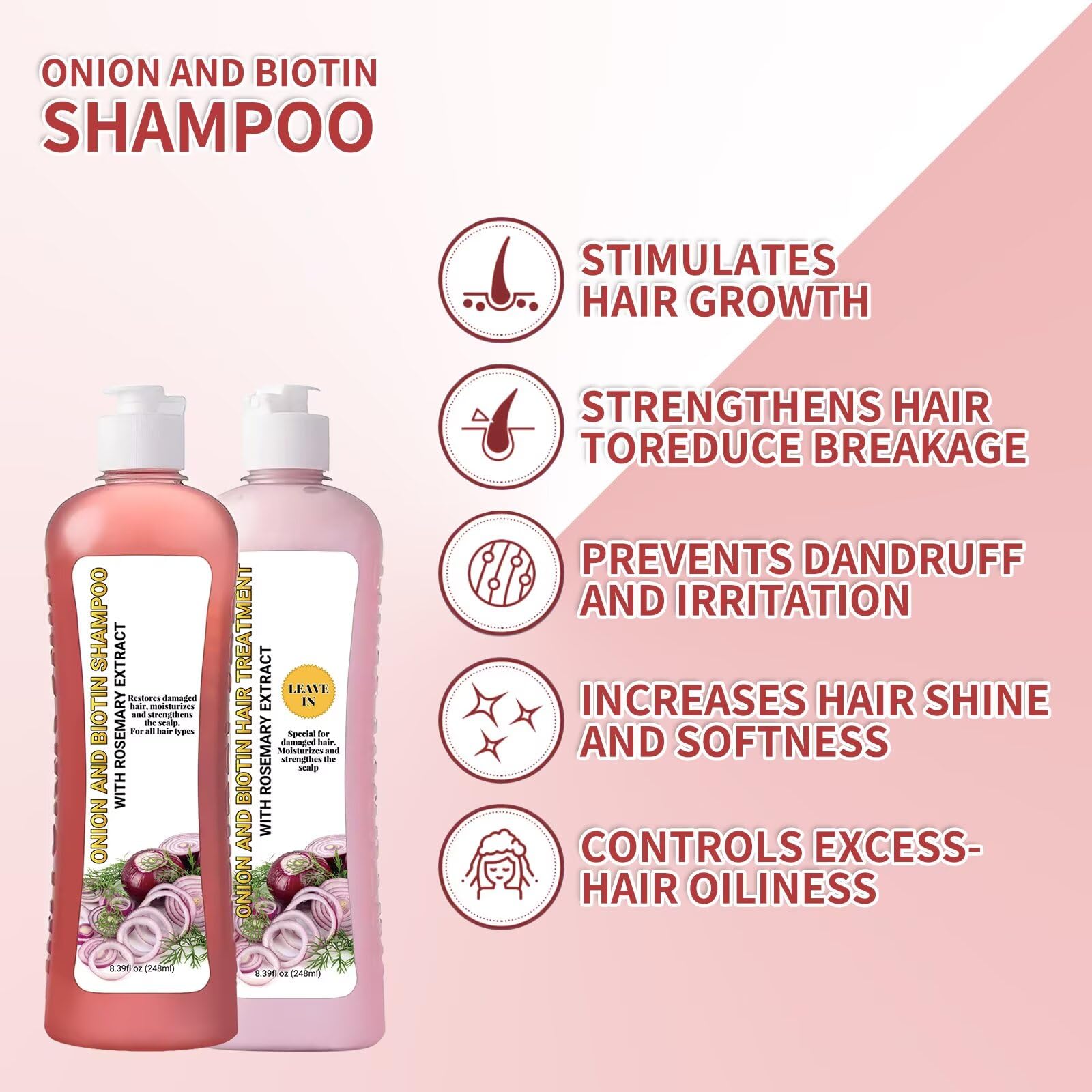LMDGDS Onion Rosemary Shampoo on hair with natural shine finish