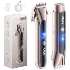 Lmpil bikini-trimmer dual-head closeup for precise face and body shaving.