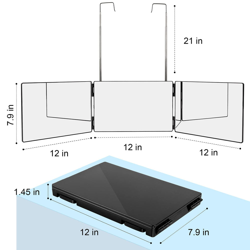 LMZNXCZ 3-Way Mirror back view shows neck and nape visibility.