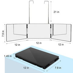 LMZNXCZ 3-Way Mirror back view shows neck and nape visibility.