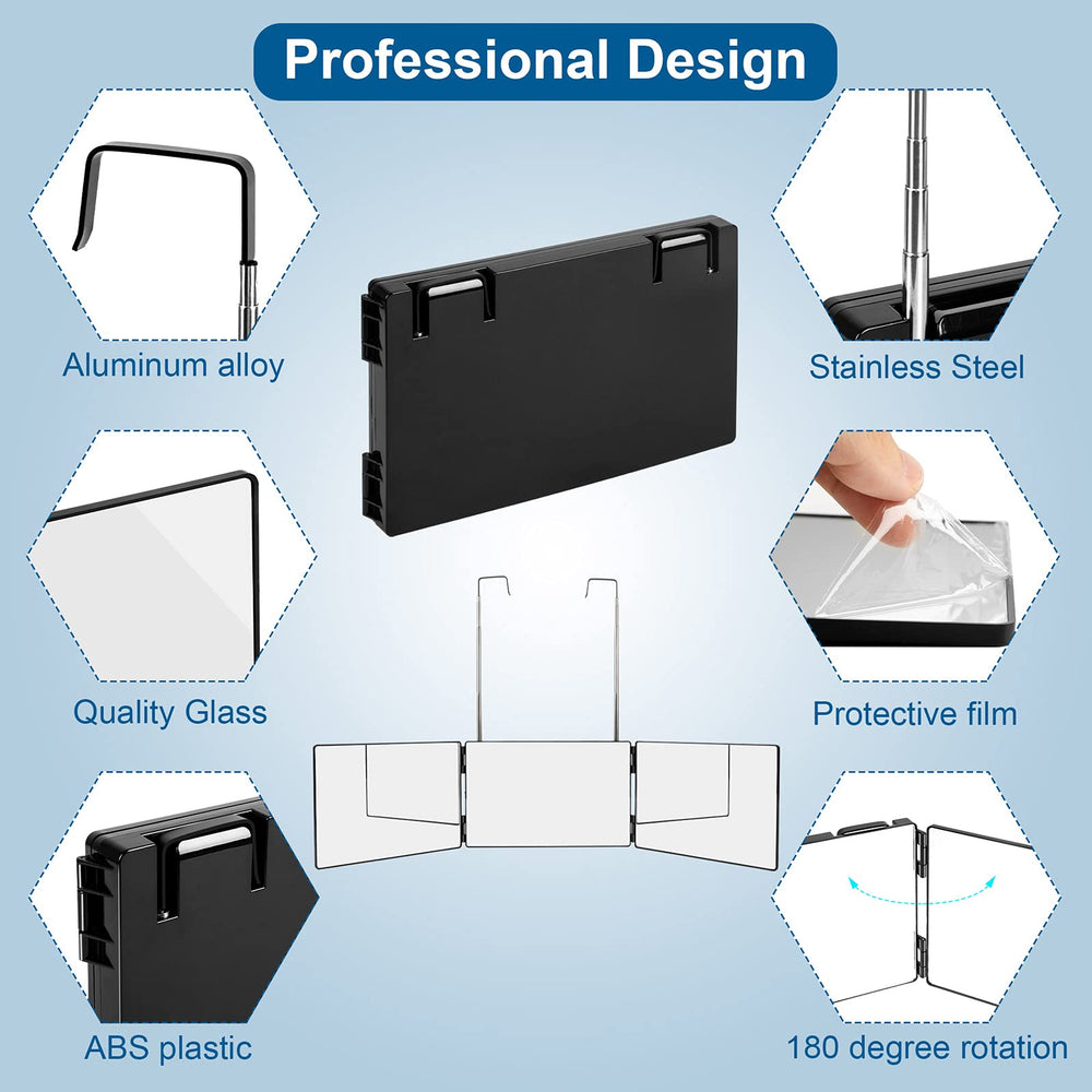LMZNXCZ 3-Way Mirror tri-fold setup for compact storage.