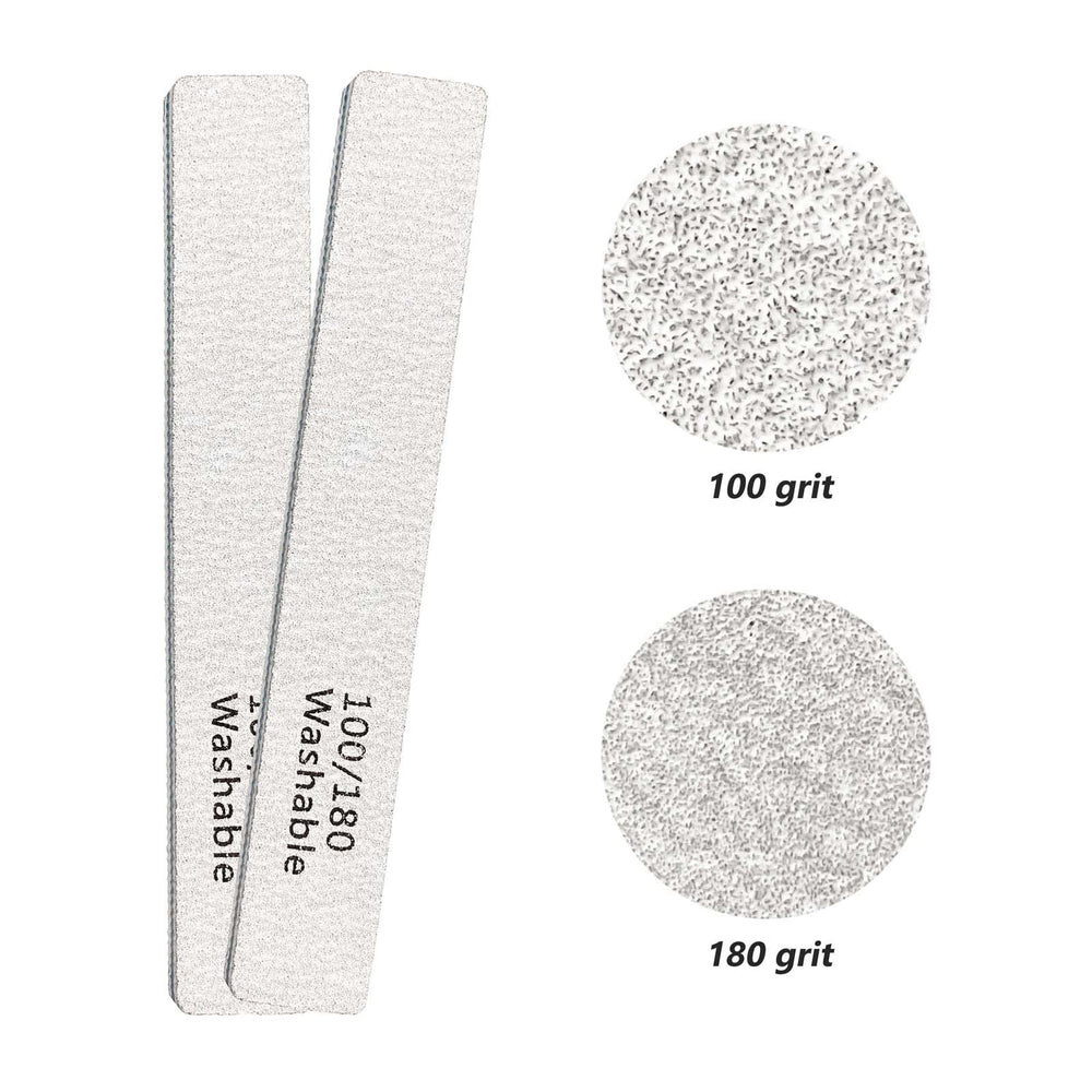LNAUJS double-sided 100-180 grit demonstrates versatile nail shaping and smoothing