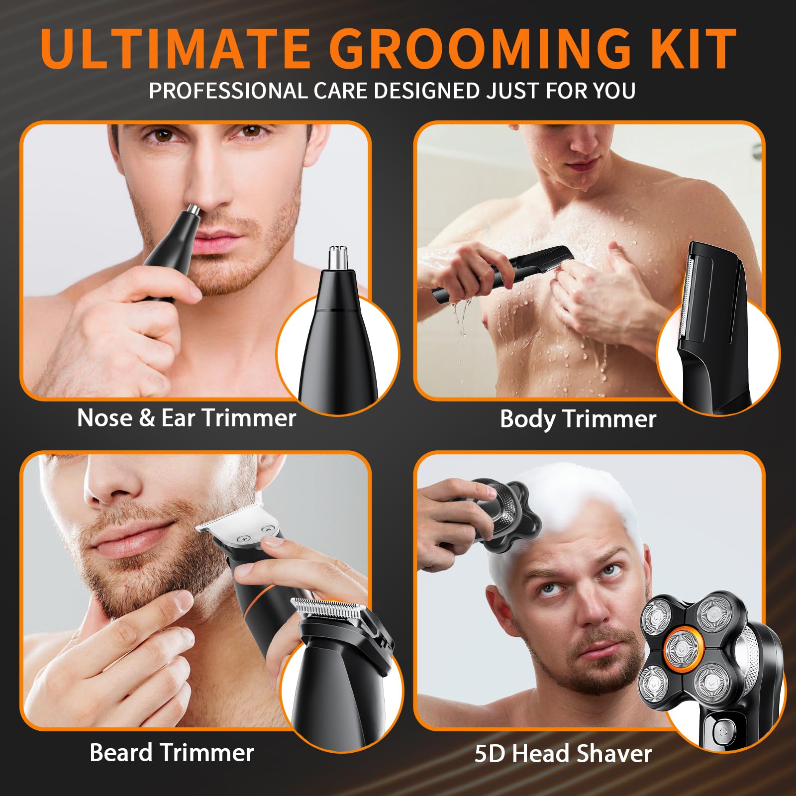 Loarysk body trimmer with V blade for sensitive areas and precise trimming