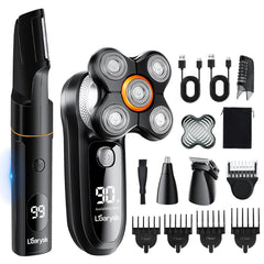 Loarysk head shaver with 5D floating heads for smooth scalp shaving