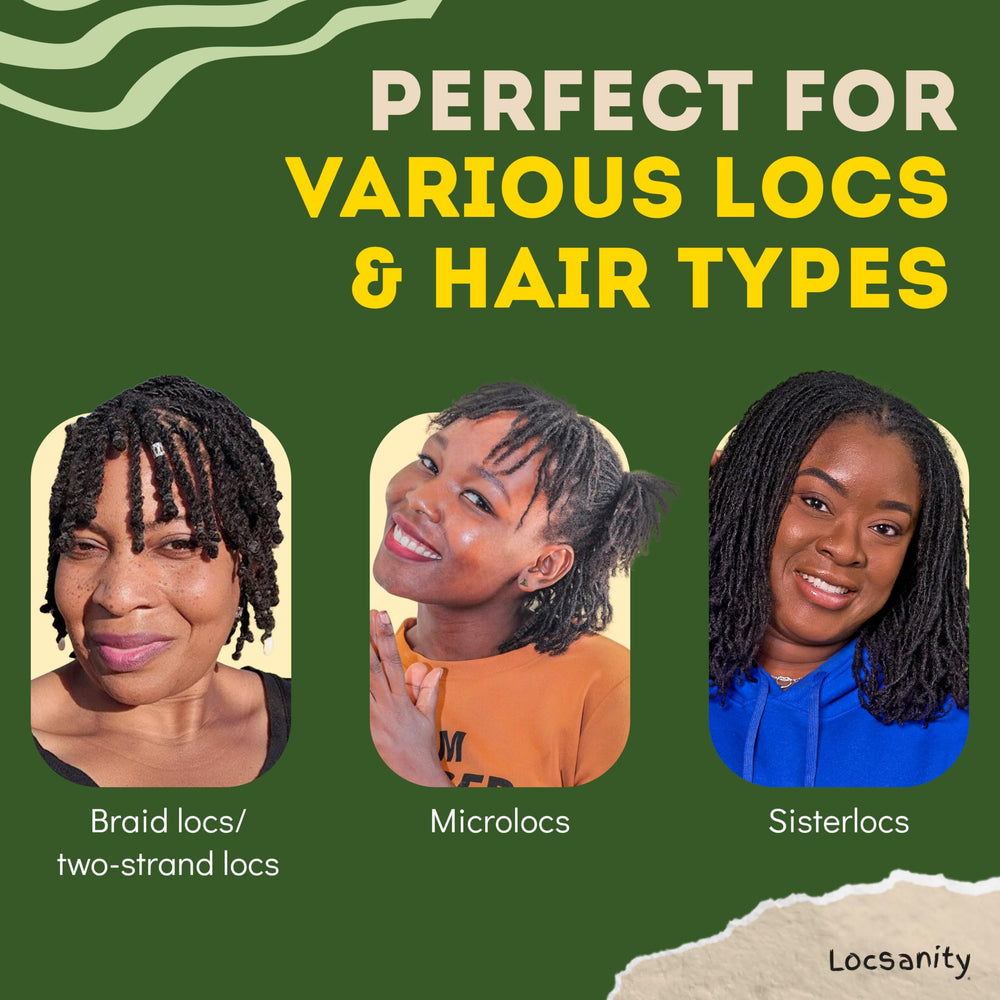 Locsanity tool in use for crochet locks; efficient maintenance without gels
