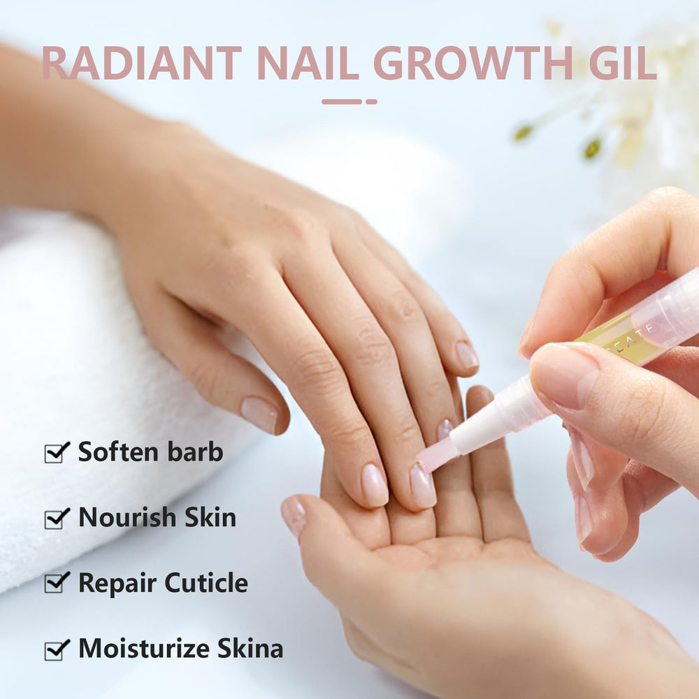LOCKCUTE Nail Growth Oil Pen delivers a long-lasting glossy finish.