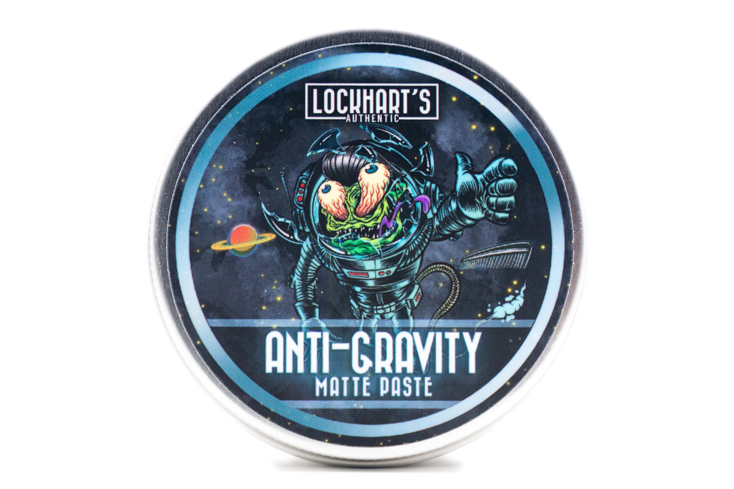 Lockhart’s Anti-Gravity matte paste bottle demonstrates strong hold for all hair types.