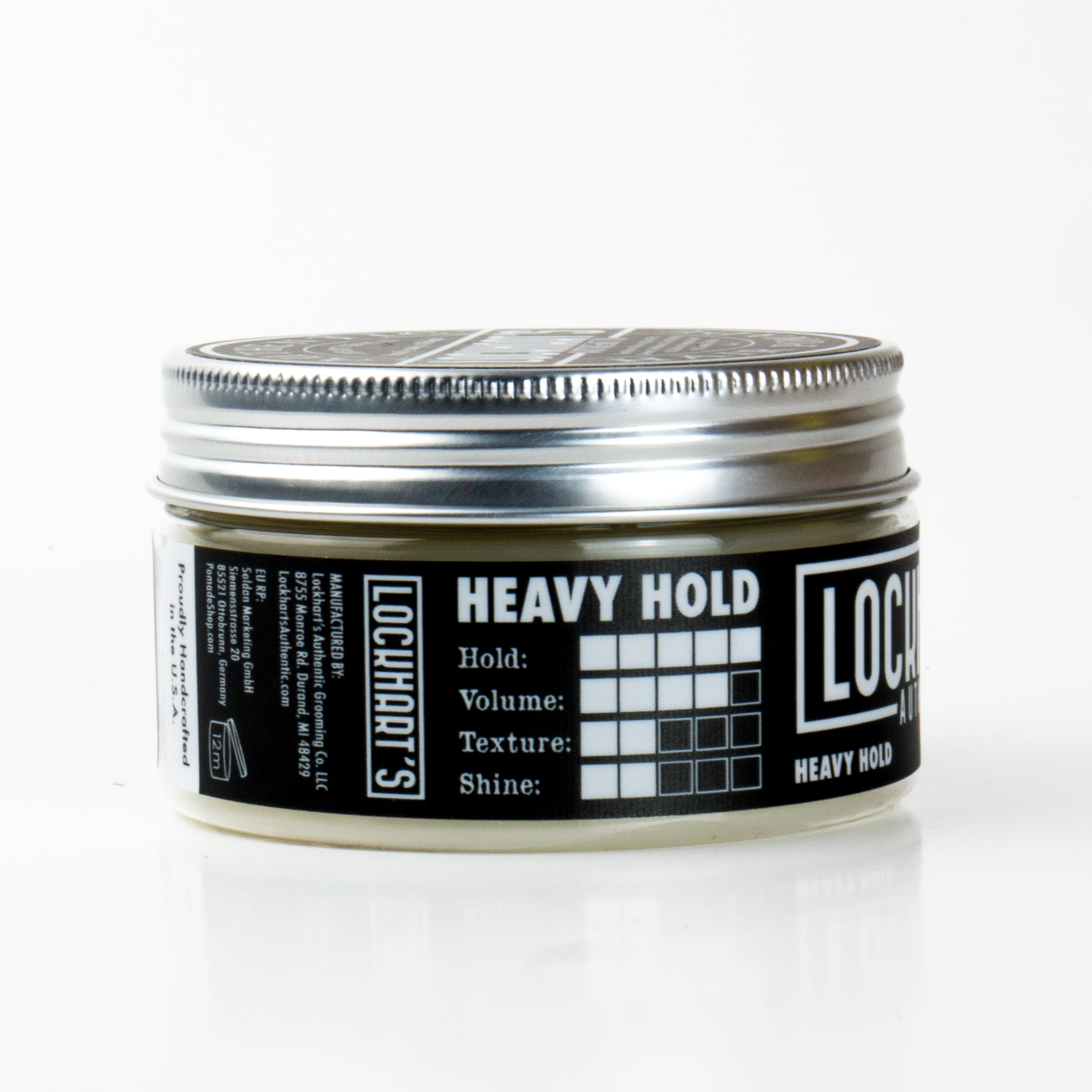 Lockhart's Heavy Hold swatch on finger reveals heavy hold and texture.