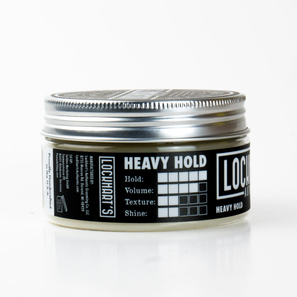 Lockhart's Heavy Hold swatch on finger reveals heavy hold and texture.
