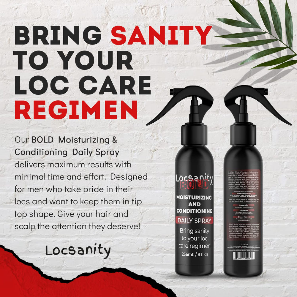 8oz Locsanity BOLD spray bottle for daily hydration