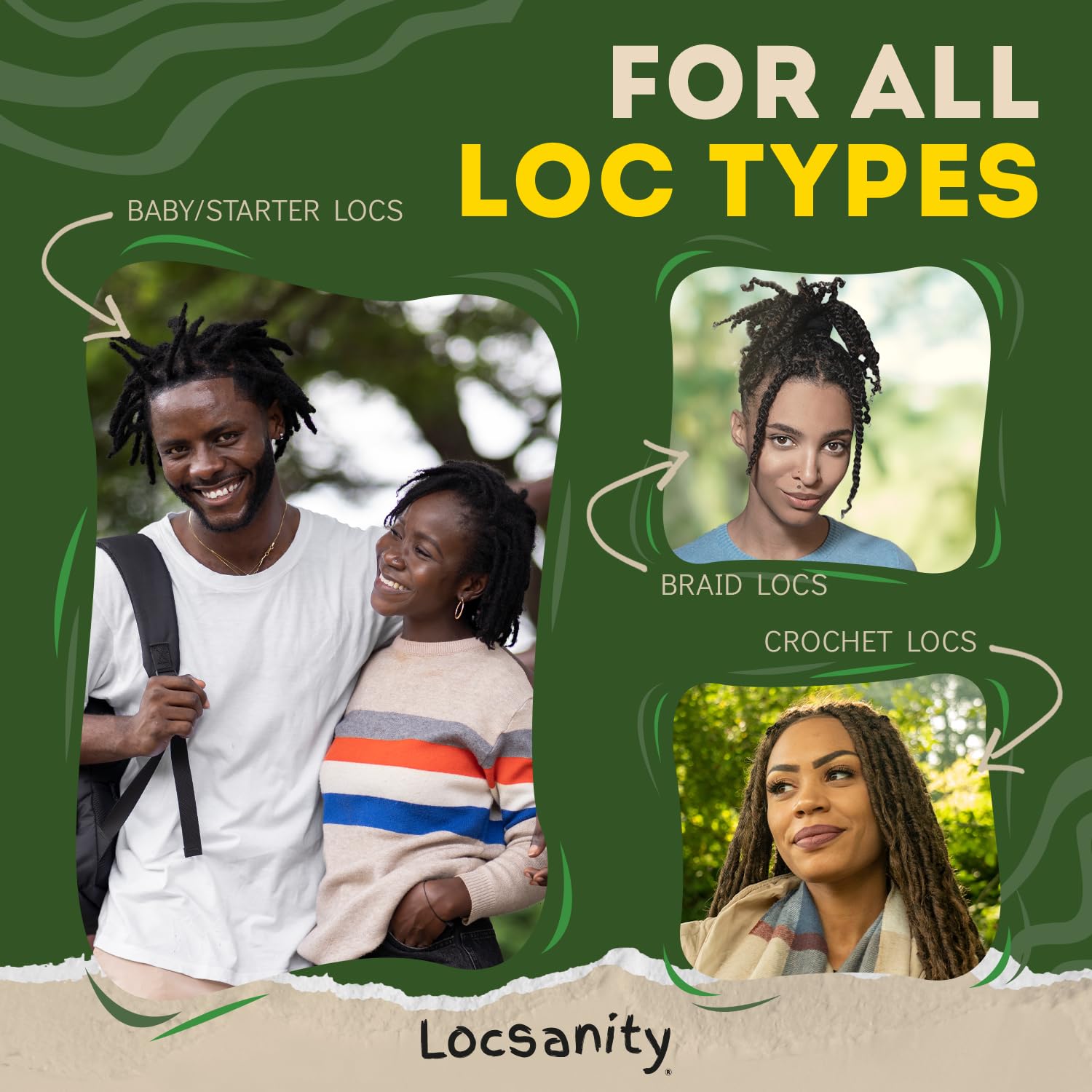 Locsanity braids and microlocks closeup highlights improved manageability after use.
