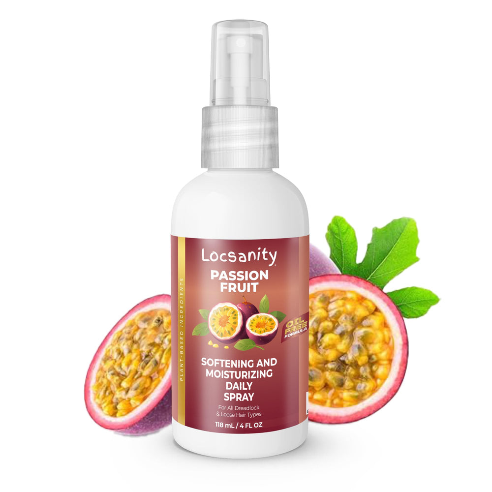 Locsanity Daily Moisturizing Spray bottle ready for on-the-go hydration of dull locs.