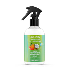 Locsanity Grapefruit Coconut & Lime Daily Spray bottle provides lightweight hydration for locs.