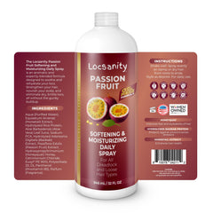 Locsanity passion-fruit scent spray refreshes locs with bright aroma.