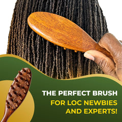 Locsanity Sandalwood Locs Brush for dreadlocks maintenance and detangling.