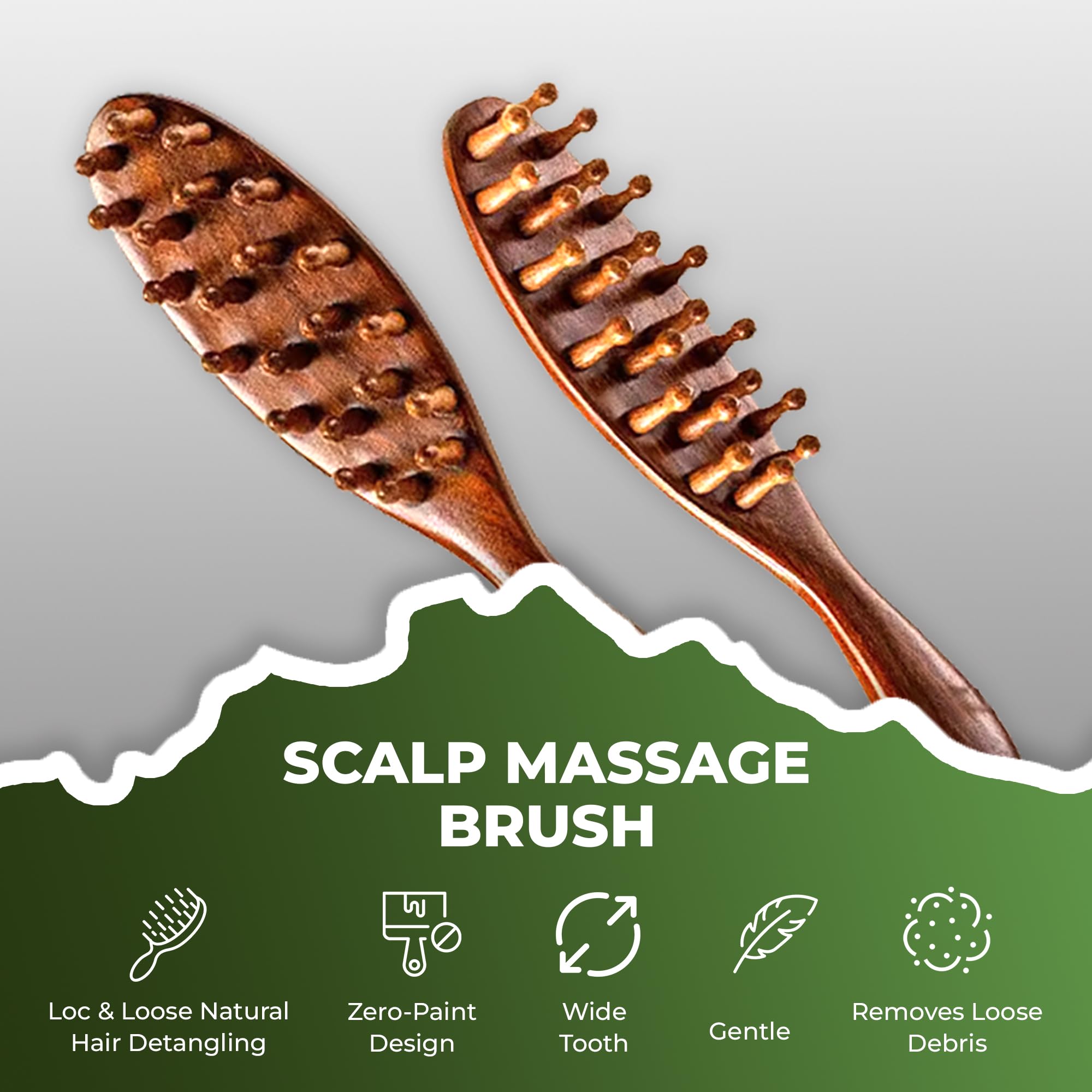 Locsanity Sandalwood Locs Brush for men and women; versatile styling.
