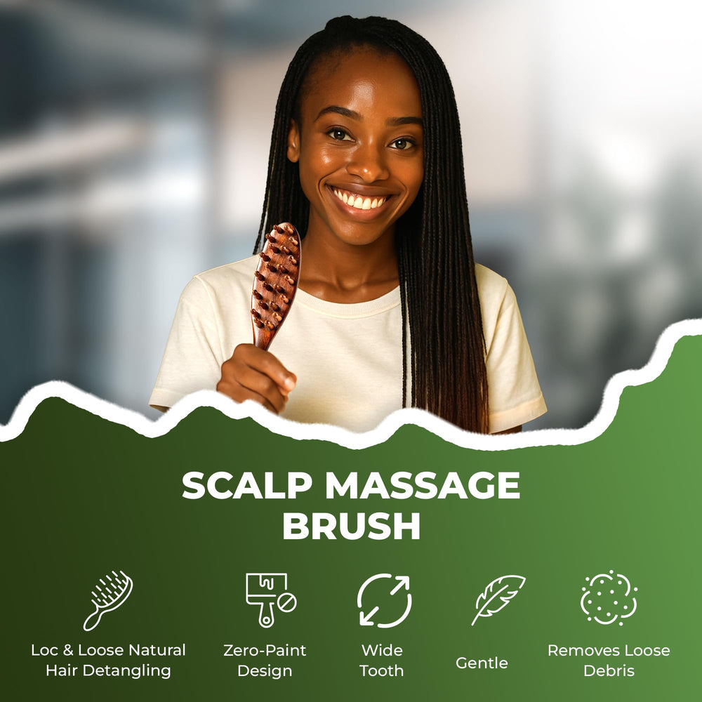 Locsanity Sandalwood Locs Brush natural materials; durable and scalp-friendly.