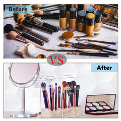 LOHRYVIO large-capacity 3-slot holder organizes cosmetics and tools neatly.