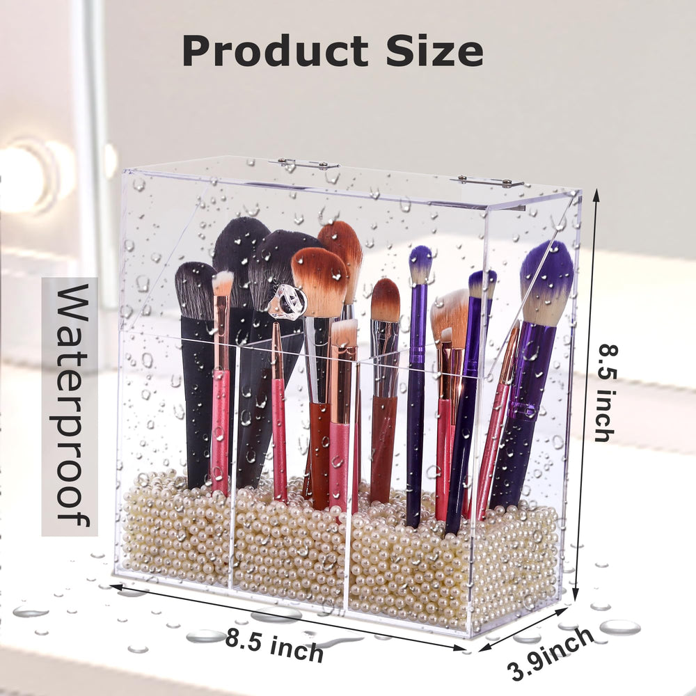 LOHRYVIO transparent brush holder lets you see contents at a glance.