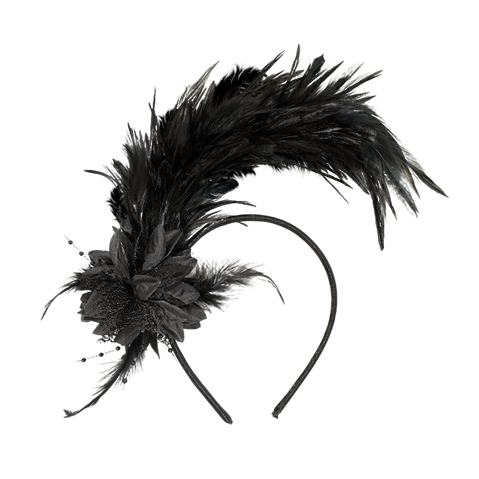 Loieryk Feathers Fascinator Headband suitable for tea parties, Gatsby events, and masquerades.