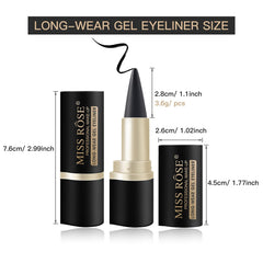 LOKFAR matte cool-black gel eyeliner demonstrates smooth color payoff.