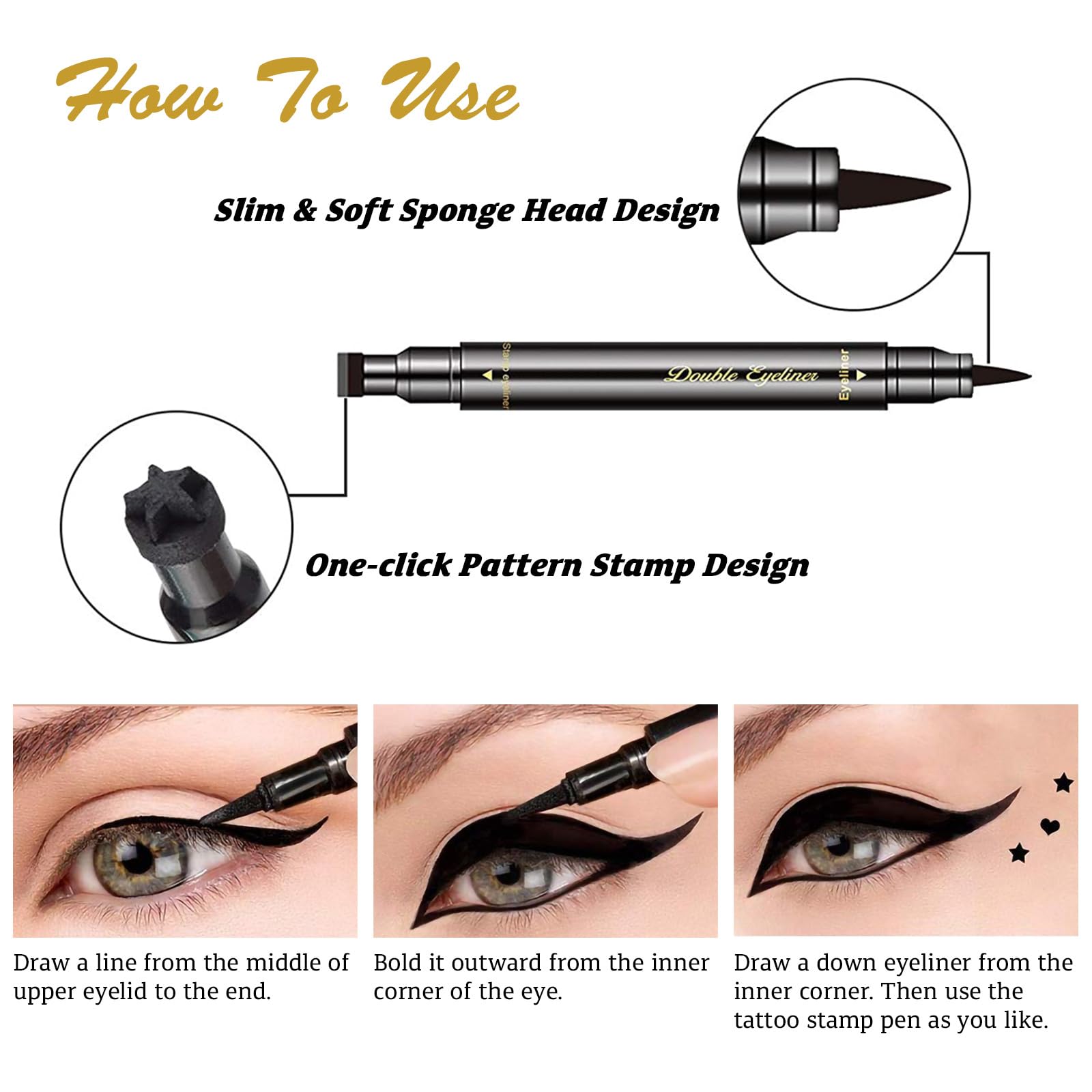 LOKFAR waterproof eyeliner dries quickly to resist sweat and tears.