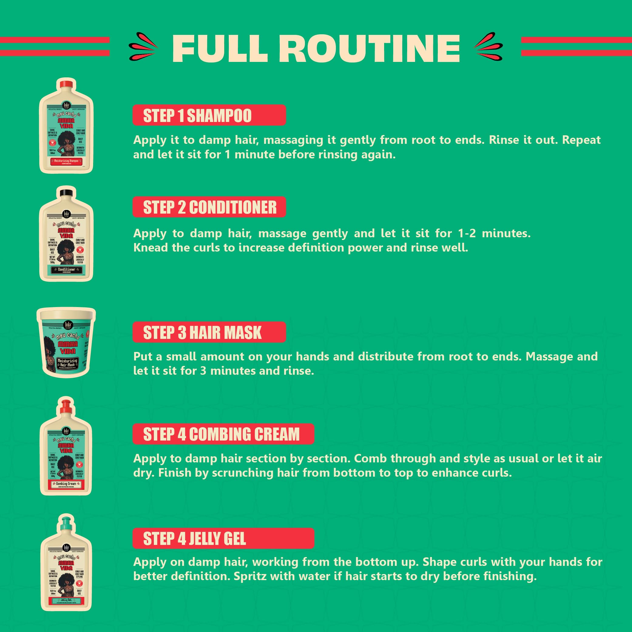 Lola From Rio Meu Cacho Minha Vida works on dry hair for quick definition.
