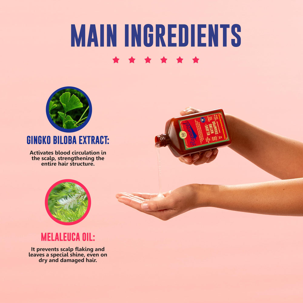 Lola From Rio Rapunzel rejuvenating shampoo bottle with scalp-care messaging for healthier-looking hair