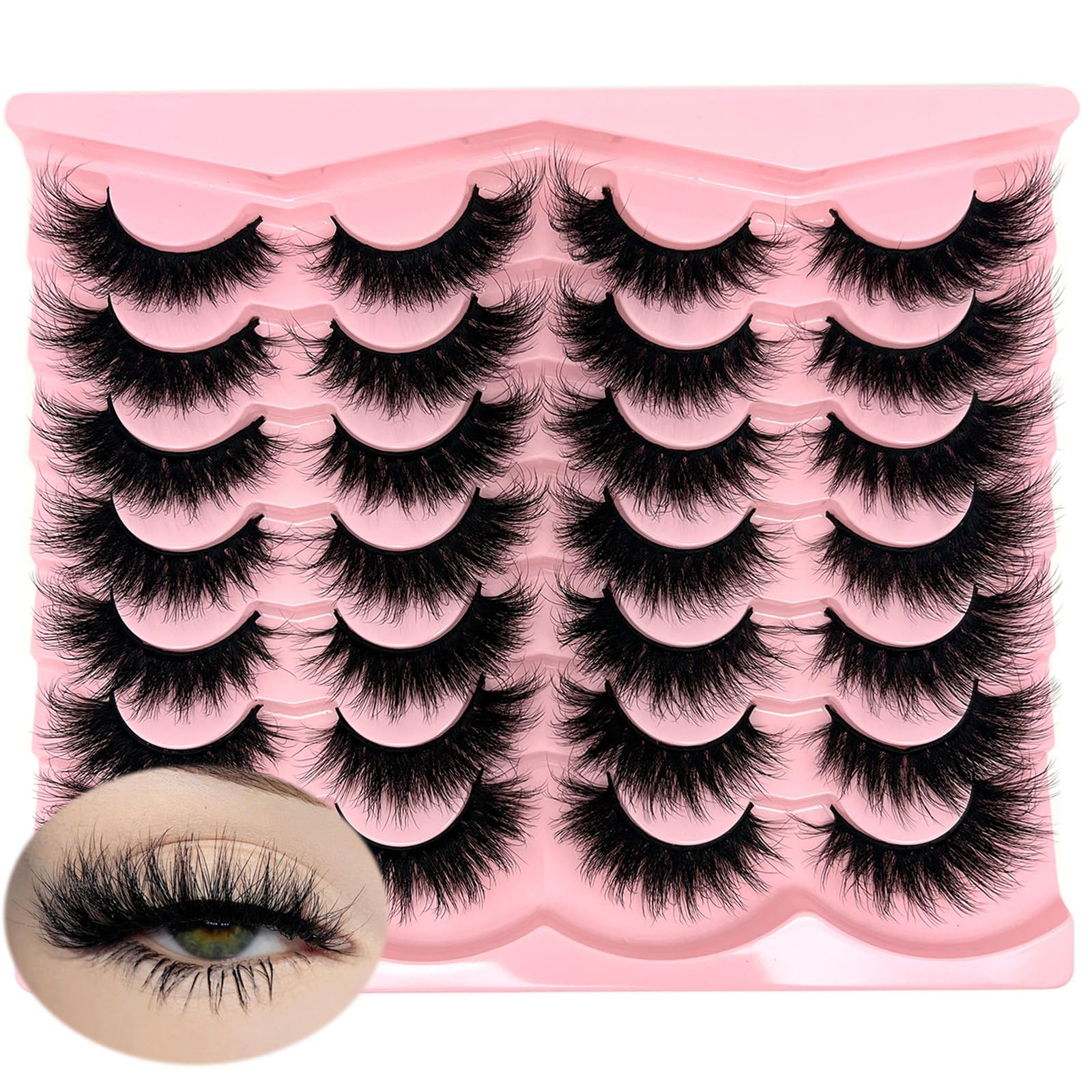 loladook mink lashes pack cat eye wispy 18mm lightweight definition