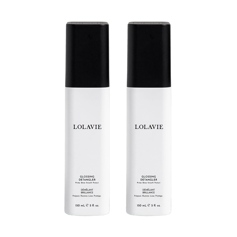 LolaVie Glossing Detangler bottle ready to detangle and smooth