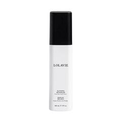 LolaVie Glossing Detangler bottle demonstrates all-in-one detangling and heat protection.