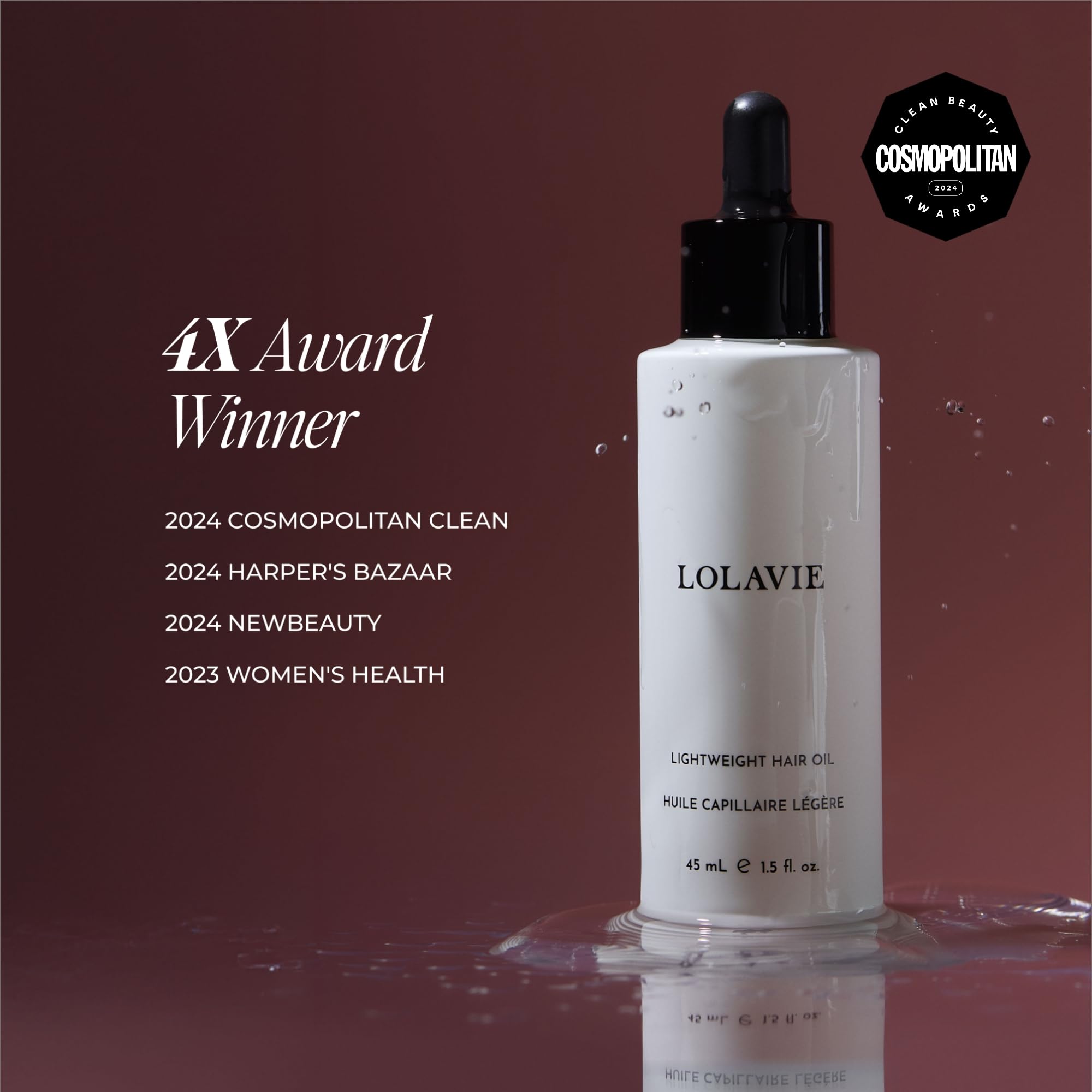 LolaVie lightweight hair oil on dry hair adds instant finish